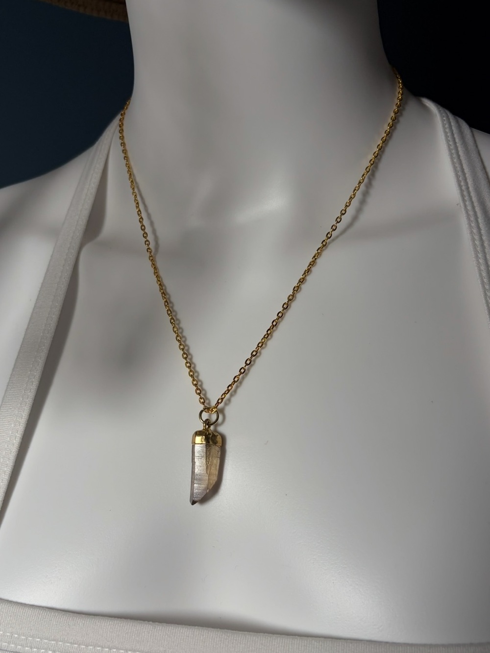 Smoky Quartz Tooth Pendant Necklace